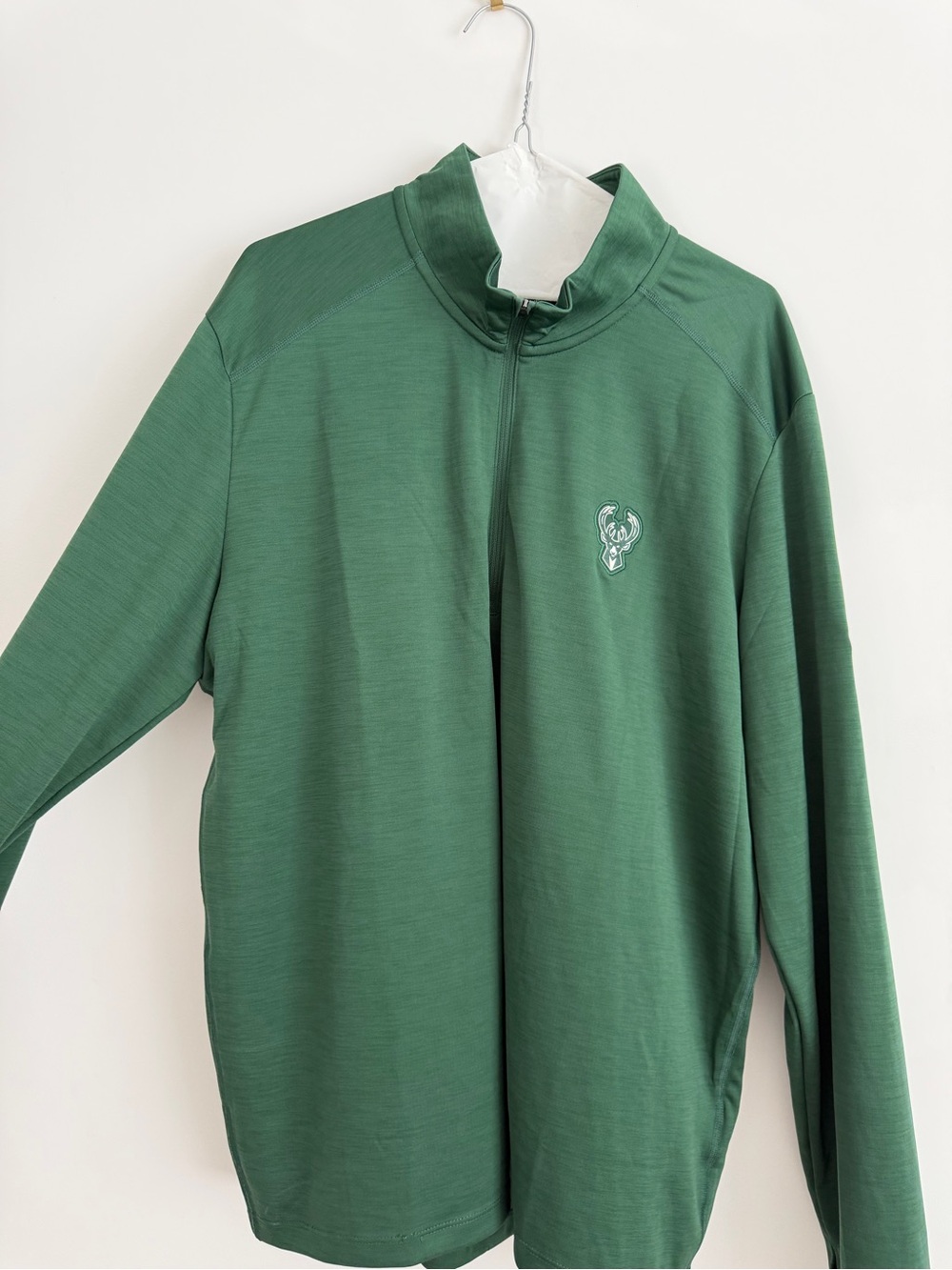 NBA Milwaukee Bucks Green Quarter-Zip Men's Pullover